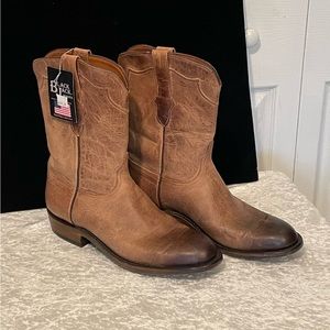 BLACK JACK Handmade Roper Oil Toe Distressed Goat Leather Western Cowboy Boots